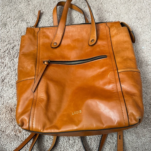 Lodis Catalina Caramel Leather Backpack - Picture 1 of 11